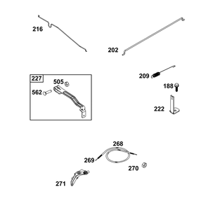 Controls Group Diagram and Parts List for 104M02-0211-F1 100000 - 19Z999 Briggs and Stratton Engine